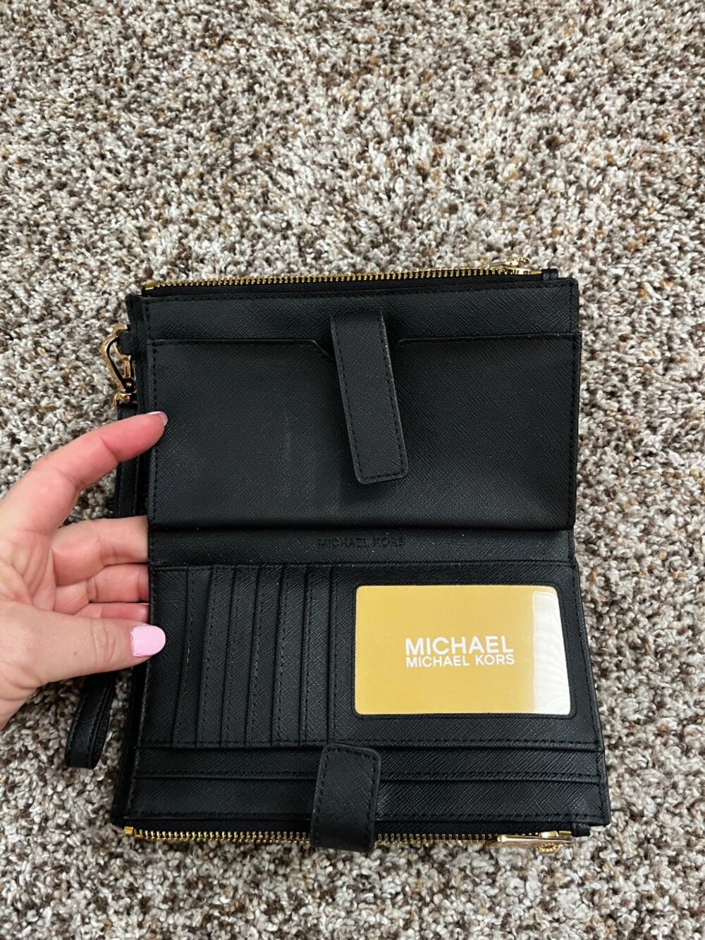 Michael Kors Adele Double Zip Gold Tone Wristlet Wallet - Picture 3 of 7
